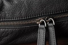 Genuine Leather Mens Cool Backpack Sling Bag Large Black Travel Bag Hiking Bag for men
