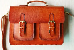 Cool Handmade Leather Mens Messenger Bag Briefcase School Bag for men