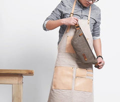 Gray Cool Canvas Mens Sling Bag Chest Bag One Shoulder Packs for men