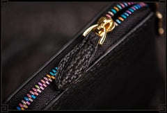 Handmade Leather Small Tooled Mens billfold Wallet Cool Chain Wallet Biker Wallet for Men - imessengerbags