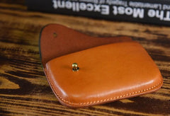 Handmade Leather Mens Cool Coin Change Leather Wallet Men Small Wallets Card for Men - imessengerbags