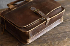 Genuine Leather Mens Cool Messenger Bag Briefcase Work Bag Business Bag for men