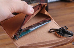Genuine Leather Mens Cool Key Wallet Car Key Change Coin Card Holder Car Key Case for Men - imessengerbags