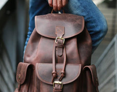 Cool Mens Leather Backpacks Travel Backpacks Laptop Backpacks for Men - imessengerbags