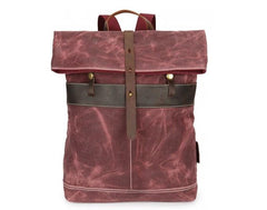 Waxed Canvas Mens Cool Backpacks Canvas Travel Backpack Canvas School Backpack for Men - imessengerbags