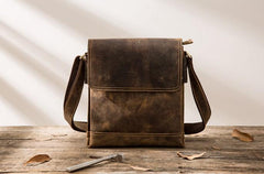 Small Leather Vintage Mens Cool Messenger Bags Shoulder Bags  for Men