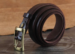 Genuine Leather Punk Rock Biker Trucker Mens Belt Men Black Coffee Belt for Men