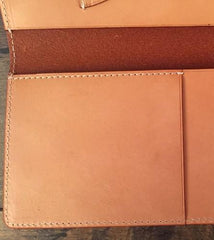 Handmade Leather Mens Cool Long Leather Wallet Slim Travel Passport Wallet for Men - imessengerbags