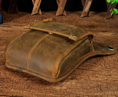 Mens Leather Biker Drop Leg Bag Waist Bag Belt Pouch Pack Side Bag for Men
