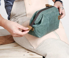 Large Canvas Mens Clutch Bag Zipper Wristlet Bag Phone Purse for Men
