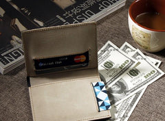 Black Leather Mens Small Wallet Bifold Wallet for Men - imessengerbags