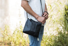 Cool Leather Black Mens Messenger Bags Vintage Shoulder Bags  for Men - imessengerbags