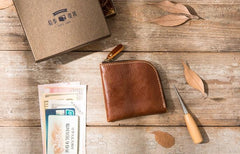 Cool Leather Mens Front Pocket Wallet Vintage Small Wallets for Men - imessengerbags