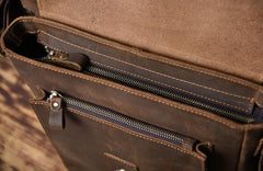Handmade Leather Mens Cool Shoulder Bag Messenger Bag Chest Bag Bike Bag Cycling Bag for men - imessengerbags