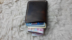 Mens Leather Slim Front Pocket Wallets Leather Cards Wallet for Men - imessengerbags