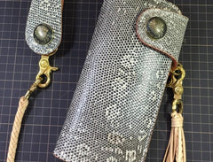 Handmade Leather Biker Wallet Mens Cool Chain Wallet Trucker Wallet with Chain