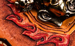 Handmade Leather Tibetan Mens billfold Wallet Cool Chain Wallet Biker Wallet for Men - imessengerbags