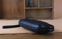 Handmade Genuine Leather Mens Cool Long Leather Wallet Zipper Clutch Wristlet Wallet for Men - imessengerbags