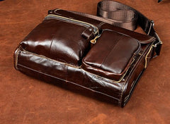 Cool Vintage Leather Mens Small Side Bag Messenger Bag Shoulder Bag for Men