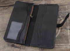 Handmade Leather Mens Cool Wallet Long Leather Wallet Phone Wallet for Men - imessengerbags