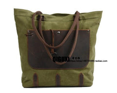 Mens Waxed Canvas Large Tote Bag Canvas Handbag Canvas Shoulder Bag for Men