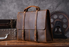 Genuine Leather Mens Cool Messenger Bag Briefcase Work Bag Business Bag for men - imessengerbags