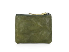 Leather Mens Zipper Front Pocket Wallet Small Wallet Card Wallet Change Wallet for Men