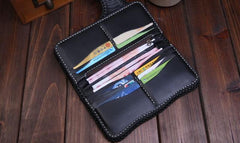 Handmade Leather Carp Mens Chain Biker Wallet Cool Leather Wallet With Chain Wallets for Men