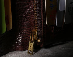 Handmade Genuine Leather Mens Cool Slim Leather Wallet Men Small Wallets Bifold for Men - imessengerbags