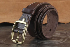 Genuine Leather Punk Rock Biker Trucker Mens Belt Men Black Coffee Belt for Men