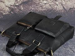 Vintage Leather Laptop Bags Business Bag Work Bag Mens Briefcases for Men