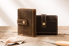 Leather Mens Card Holder Slim Front Pocket Wallets Card Wallet for Men - imessengerbags