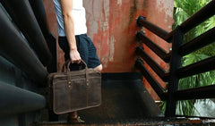 Vintage Leather Mens Large Travel Bags Handbags Shoulder Bags for men