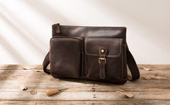 Vintage Leather Mens Cool Messenger Bag Shoulder Bags  for Men