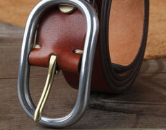 Genuine Leather Punk Rock Biker Trucker Mens Belt Men Black Coffee Belt for Men - imessengerbags