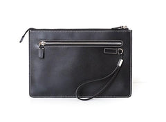 Cool Handmade Leather Mens Wristlet Bag Clutch Zipper Clutch for Men