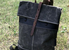 Vintage Cool Mens Waxed Canvas Backpack Canvas Backpack for Men - imessengerbags