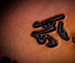 Handmade Leather Mens Clutch Wallet Cool Buddha&Demon Tooled Wallet Long Zipper Wallets for Men - imessengerbags