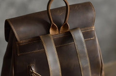 Handmade Leather Mens Cool Backpack Sling Bag Large Travel Bag Hiking Bag for men