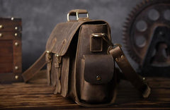 Genuine Leather Mens Cool Messenger Bag Briefcase Work Bag Business Bag for men - imessengerbags