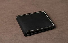Handmade Leather Mens Cool Slim Leather Wallet Card Wallet Holders Men Small Wallets Bifold for Men - imessengerbags