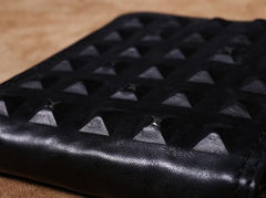 Genuine Leather Mens Cool billfold Leather Wallet Men Zipper Wallet Bifold for Men - imessengerbags