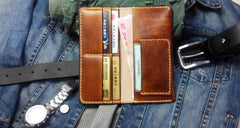 Vintage Brown Leather Bifold Mens Long Wallet Leather Long Wallets for Men - imessengerbags