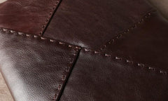 Genuine Leather Mens Clutch Cool Slim Wallet Zipper Clutch Wristlet Bag Wallet for Men Women - imessengerbags