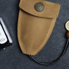 Handmade Leather Floral Mens Cool Car Key Wallet Coin Wallet Pouch Car KeyChain for Men - imessengerbags