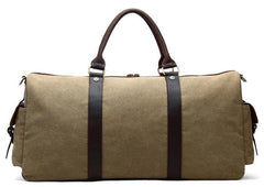Mens Waxed Canvas Leather Large Weekender Bags Canvas Travel Bag for Men