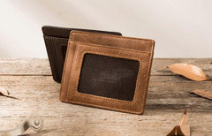 Leather Mens Slim Card Holder Front Pocket Wallets Card Wallet for Men - imessengerbags