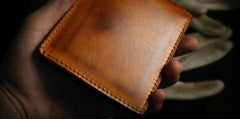 Handmade Leather Lion Mens billfold Wallet Cool Leather Wallet Slim Wallet for Men - imessengerbags
