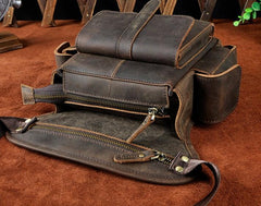 Biker Mens Leather Drop Leg Bag Waist Bag Side Bag Belt Pouch Pack for Men - imessengerbags