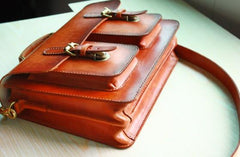 Cool Handmade Leather Mens Messenger Bag Briefcase School Bag for men